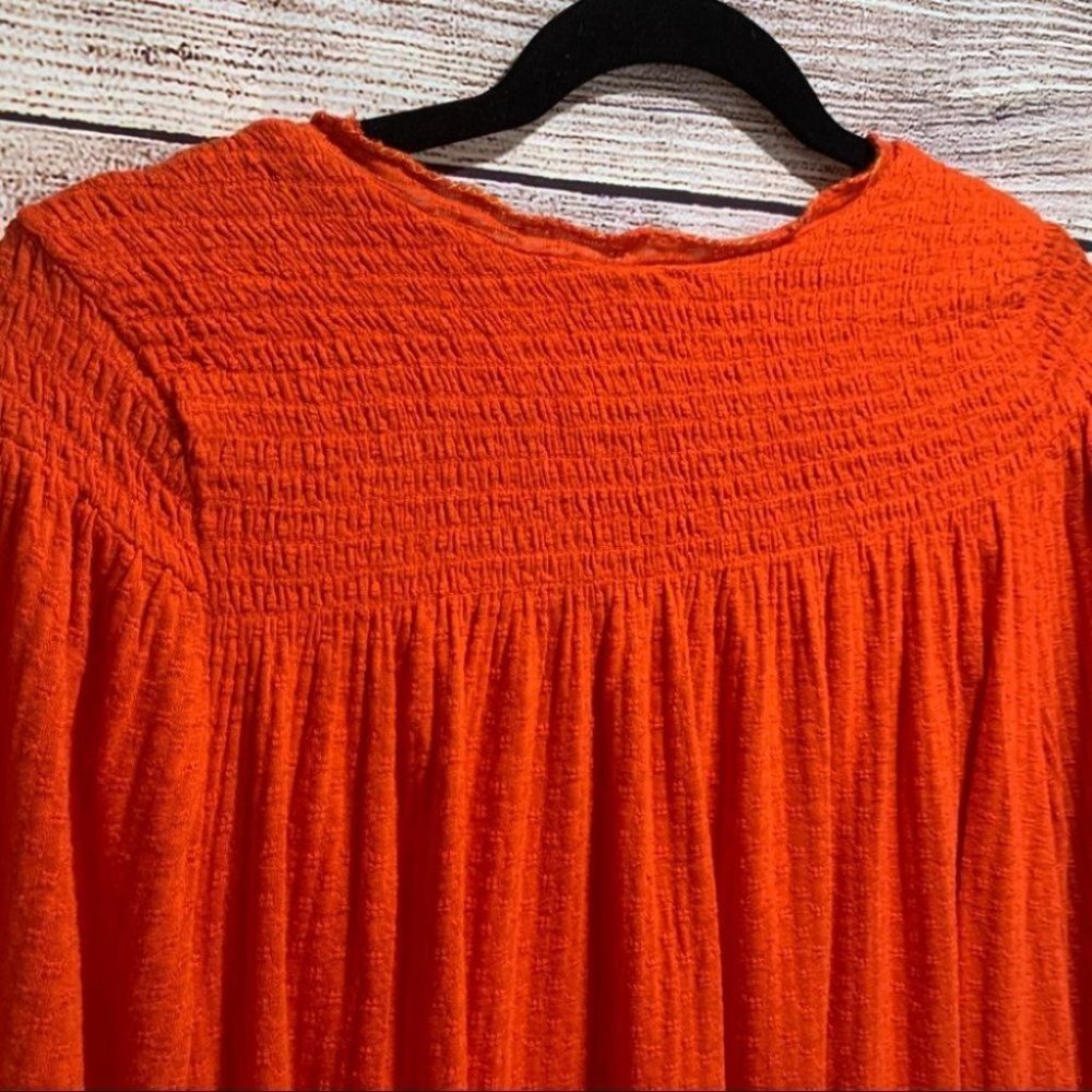 Free People Boho Begonia Red Embroidered Top - Picture 10 of 16